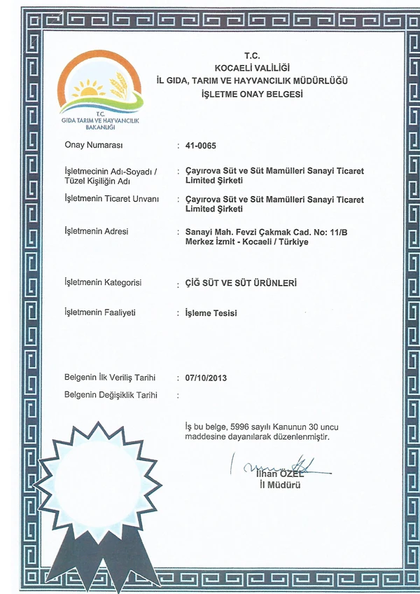 Çayırova Süt ve Süt Ürünleri